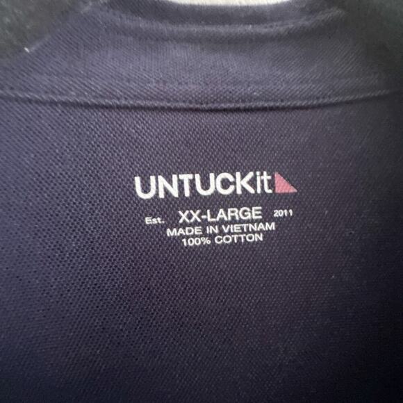 UNTUCKit Navy Mercurey Cotton Button Down Shirt Men’s XXL Regular - Picture 2 of 11